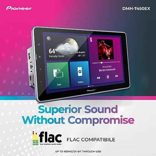 Pioneer DMH-T450EX Digital Multimedia Receiver with Weblink, 9” Capacitive Touchscreen, Double-DIN, Built-in Bluetooth, Amazon Alexa Via App, Backup Camera Compatibility Pioneer DMH-T450EX Digital Multimedia Receiver with Weblink, 9” Capacitive Touchscreen, Double-DIN, Built-in Bluetooth, Amazon Alexa Via App, Backup Camera Compatibility